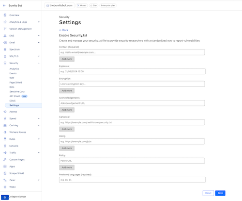 Enhance Your Website’s Security with Cloudflare’s Free Security.txt Generator